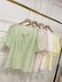 Round Neck Puff Sleeves Transparent Tops